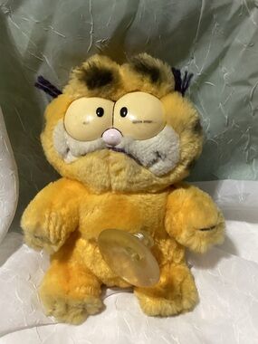 Garfield the Cat Window Sticker Plush Vintage 1981 Stuffed Toy 5.5" Comic Book